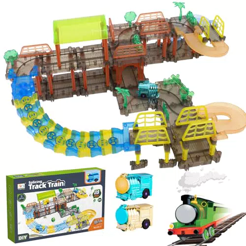 LZDMY Trenino Elettrico per Bambini - Giocattolo Pista Macchinine Regalo