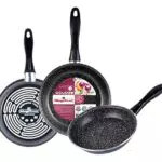 Magefesa K2 Set di padelle in acciaio vetrificato antiaderenti effetto pietra