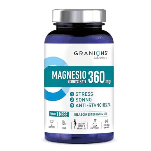 Granion Magnesio Bisglicinato con Vitamina B6 - Integratore Antistress