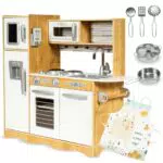 Mamabrum Cucina Giocattolo in Legno per Bambini con LED e Accessori di Gioco
