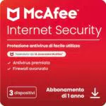 McAfee Internet Security 2025 - Protezione in tempo reale per PC, 12 mesi
