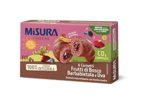 Fibrextra Cornetti ai Frutti di Bosco, Barbabietola e Uva - 100% Farina Integrale