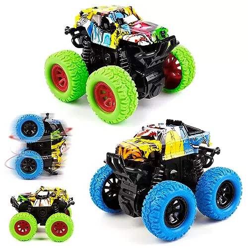 Monster Truck - Macchinine Giocattolo Rotazione 360° per Bambini 2-4 Anni