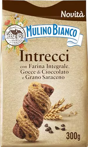Mulino Bianco Biscotti Intrecci Integrali con Gocce di Cioccolato e Grano Saraceno