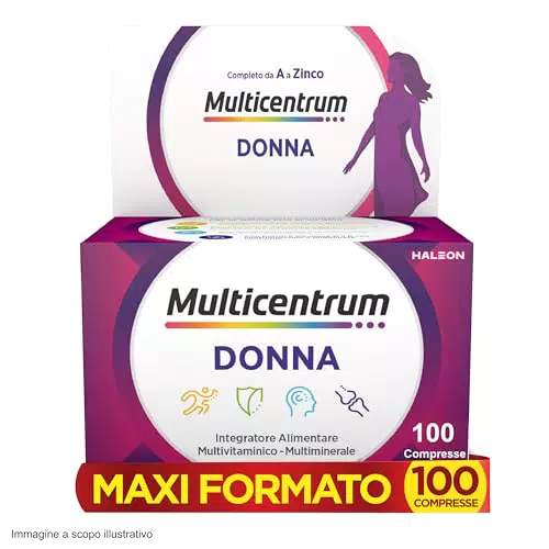 Multicentrum Donna - Integratore Multivitaminico con Vitamina D, K e Ferro