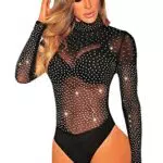 NBBNYJ Bodysuit Donna Elegante Vintage Manica Lunga Mesh Tuta Estiva