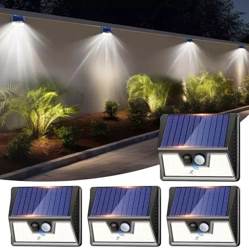 Nifipy Faretti Solari LED da Esterno con Sensore di Movimento per Giardino e Patio