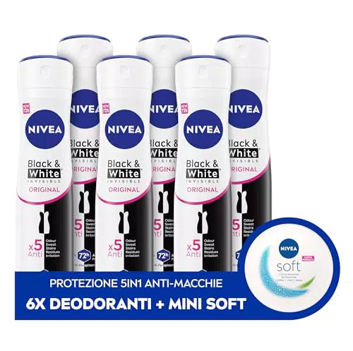 NIVEA Deodorante Donna Black & White Invisible con Crema Corpo in Omaggio
