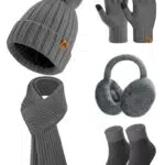 Niwicee Set Invernale Donna: Cappello, Sciarpa, Guanti e Paraorecchie Caldi
