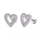 NTRUXZP Orecchini da donna in argento a forma di cuore per bambini e ragazze