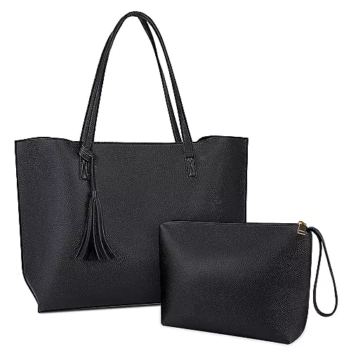 Nubily Borsa Donna Grande Tracolla Shopper Borsa Lavoro a Spalla in PU Pelle
