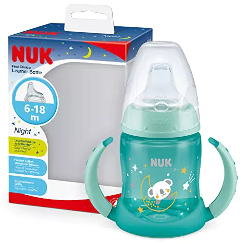 NUK First Choice+ Learner Cup Night 6-18 mesi, beccuccio silicone antigoccia