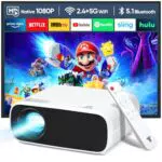 Mini Proiettore WiFi e Bluetooth Full HD 1080P, Supporto 4K per Home Theatre