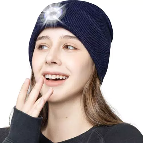 OKKLE Berretto LED Ricaricabile con USB, Lampada Invernale per Uomo e Donna