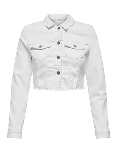 ONLY Giubbotto di Jeans da Donna Maniche Lunghe Giacca in Denim Vintage