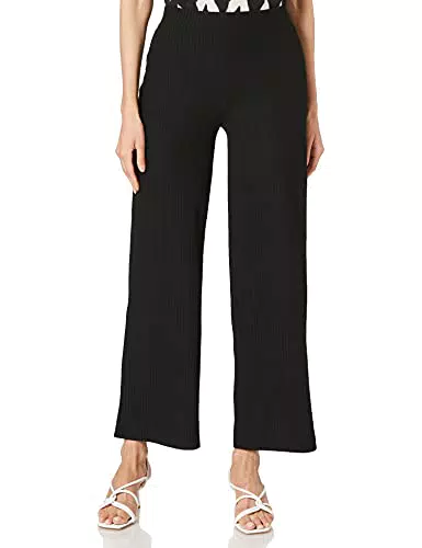 ONLY Pantaloni da Donna a Gamba Larga con Vita Elastica e Vestibilità Regolare