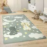 Paco Home Tappeto per Bambini Cameretta Da Gioco con Animali Arcobaleno