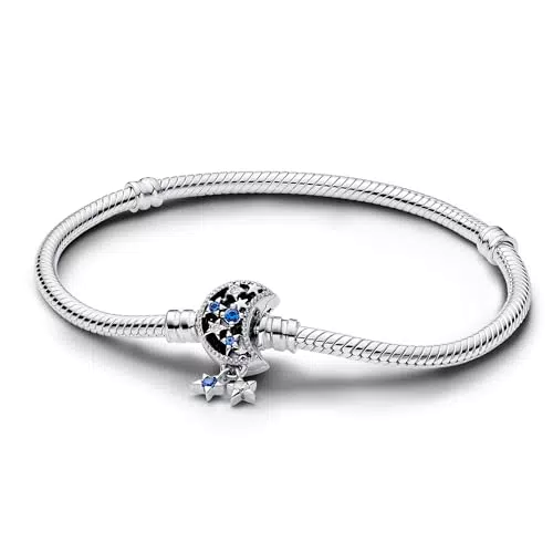 Pandora Bracciale Snake Moments in Argento Sterling con Chiusura a Luna