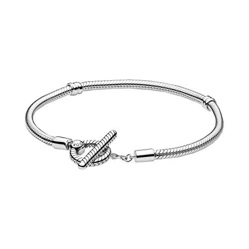Pandora Bracciale in Argento Sterling con Maglia Snake e Barra a T