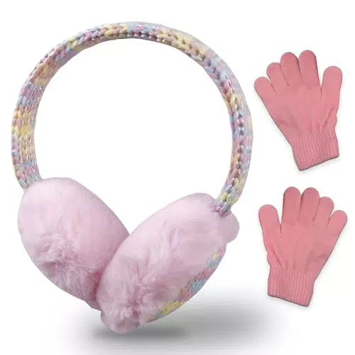 Paraorecchie Invernali per Bambini in Peluche con Guanti - Regalo di Natale