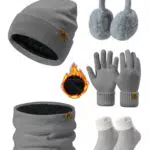 PASUDA Set Invernale Donna: Cappello, Sciarpa e Guanti Touchscreen in Pile