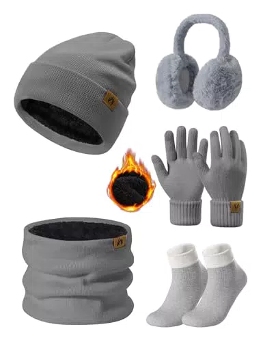 PASUDA Set Invernale Donna: Cappello, Sciarpa e Guanti Touchscreen in Pile