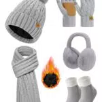 PASUDA Set Invernale Donna: Cappello, Sciarpa, Guanti e Paraorecchie Foderati