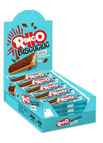 Pavesi Ringo Biscocioc: Snack Farcito con Crema al Latte e Cioccolato