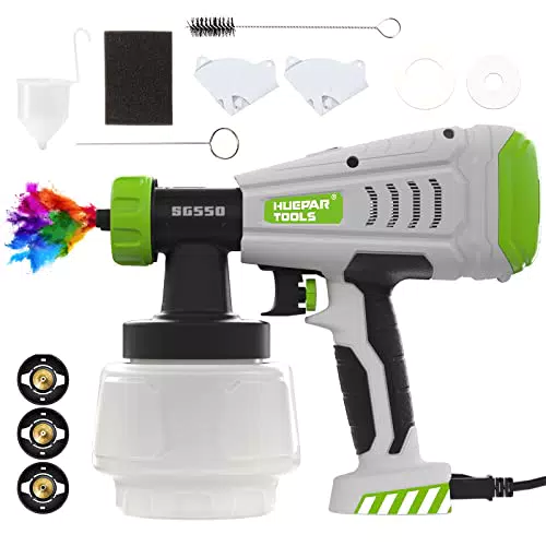 Huepar Spruzzatore Vernice 550W con 4 Ugelli e 3 Modalità di Pittura