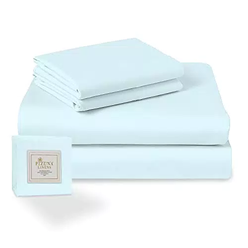 Pizuna Set lenzuola matrimoniale in cotone 400 fili con trama Sateen