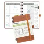 POPRUN Agenda 2025 Mensile Tascabile Spirale Planner 18 Mesi con Righello Segnalibro