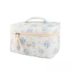 QLoztyse Beauty Case in Cotone Trapuntato con Motivo Floreale, Organizer Estetico