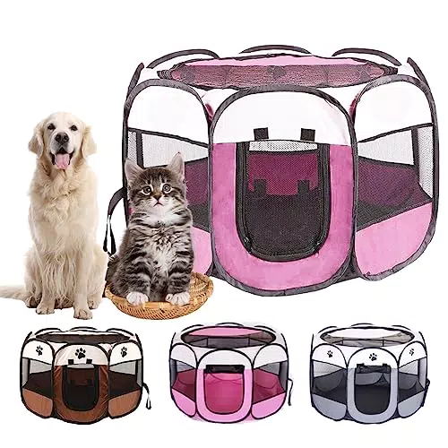 Recinto Pieghevole per Cani e Gatti - Box Portatile per Animali Domestici