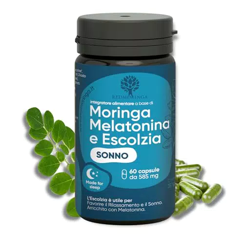 RedMoringa Integratore Naturale per Dormire con Melatonina e Fiori di Lavanda