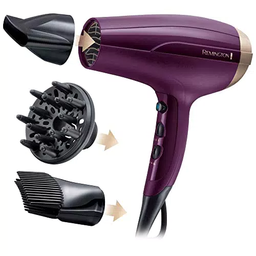 Remington Asciugacapelli D5219 2300W con Ioni, Diffusore e 3 Livelli di Riscaldamento