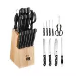 RENBERG Tenessy Set di Coltelli da Cucina in Acciaio Inox con Ceppo di Legno