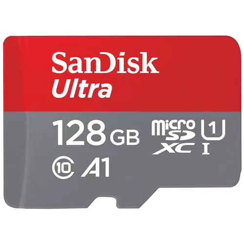 SanDisk 128GB Ultra microSDXC con adattatore SD, prestazioni A1 UHS-I Class 10