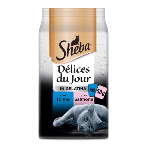 Sheba Délice Du Jour Cibo Umido per Gatti al Gusto di Tonno e Salmone