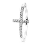 Sofia Milani Anello da Donna in Argento 925 con Pietra Zircone Design a Croce