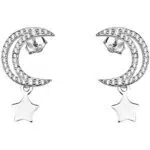 Sofia Milani Orecchini da Donna in Argento 925 con Pietra Zircone Luna Stella