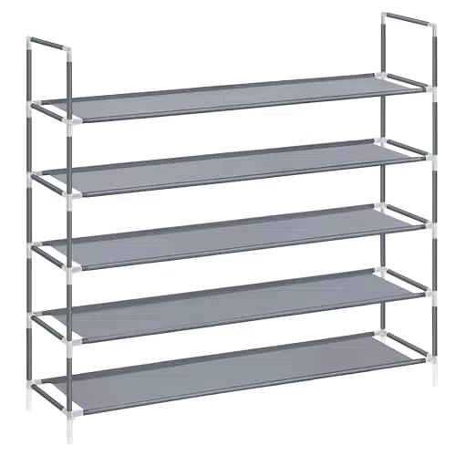 SONGMICS Scarpiera a 5 Ripiani, Portascarpe Salvaspazio in Metallo LSH055G01V1
