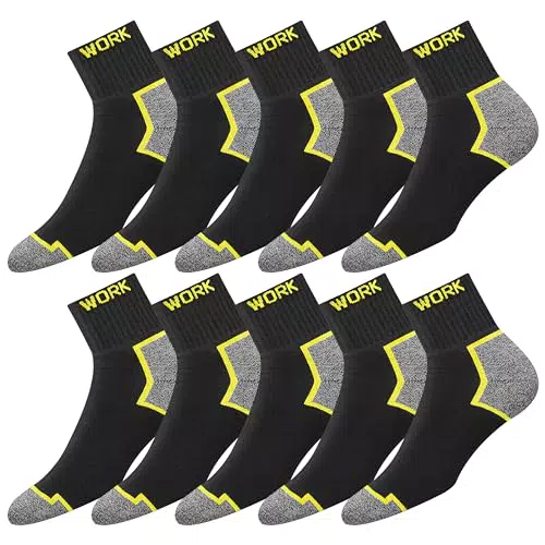 SOXCO Calze da lavoro rinforzate per uomo - Calzini corti WORK Socks