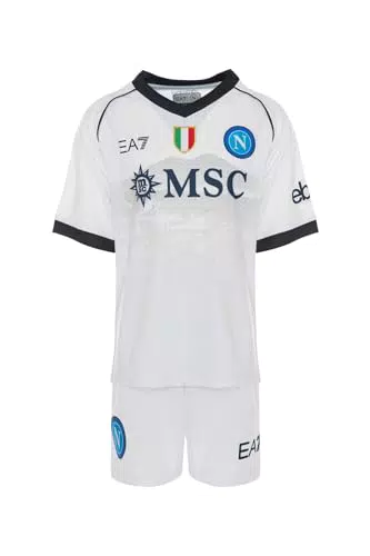 SSC Napoli Set Gara Junior Away - Prodotto Ufficiale con Grafica Vesuvio