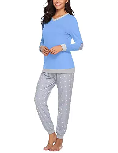 Sumeyuyu Pigiama Estivo Donna in Cotone con Maniche Corte