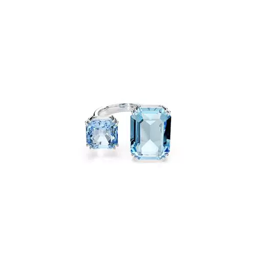 Swarovski Anello aperto Millenia, Placcato rodio, Design elegante e moderno