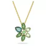 Swarovski Gema Collana Pendente con Cristalli a Taglio Misto e Motivo Floreale