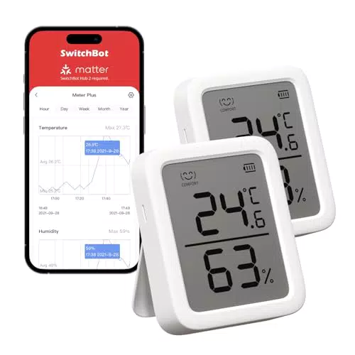 SwitchBot Igrometro Digitale Bluetooth con App e Allarme Intelligente