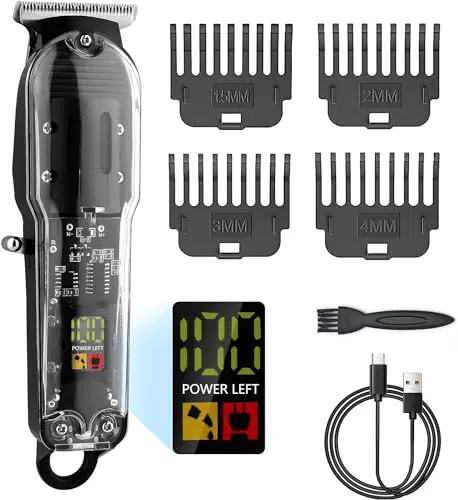 Tagliacapelli Uomo Professionale - Rasoio Elettrico Regolabarba con 4 Pettini