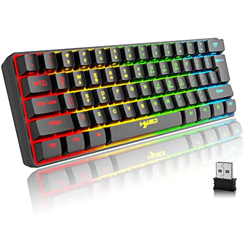 Gaming Wireless Keyboard, Tastiera Retroilluminata Ergonomica 60% Bluetooth 5.0
