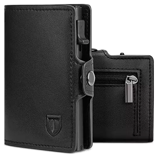 TEEHON Portafoglio Slim RFID da Uomo e Donna con ZIP - Porta Carte e Tessere
